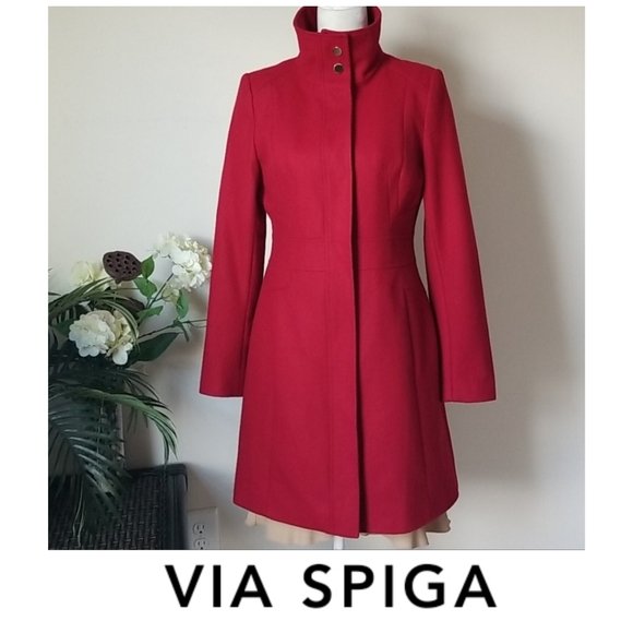 Via Spiga Jackets & Blazers - NEW🌹 Via Spiga Red Wool-Blend Coat